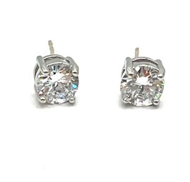 Sterling Silver Clear Stone Stud Earrings