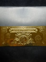 Gold Colored $2 Silver Certificate Replica