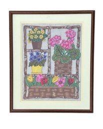 1970s Needlepoint Art - 25 Inches By 20 Inches