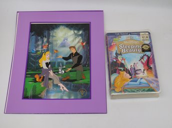 Walt Disney's Sleeping Beauty Exclusive Commemorative Lithograph And Sealed VHS