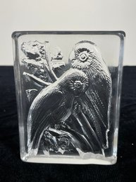 Signed Crystal Of Daum Vintage Design Parrot