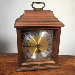 Classic Look ! - Walnut Finish Mantle Clock By HERMLE - Made In West Germany - GE 25th Anniversary Reward