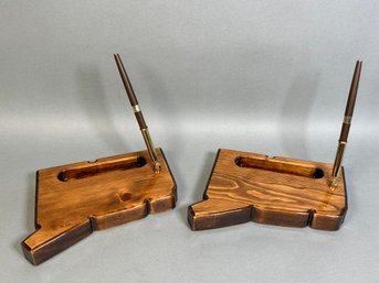 Pryon & Son Connecticut Shaped Pen Stands, Never Used