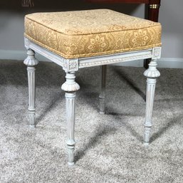 (1 OF 2) Spectacular French Louis XVI Style Stool - Paid $1,300 Each Including Kravet Custom Upholstery