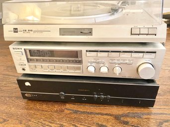 Dual Turntable, SONY Receiver, Sonance Sonamp (A)