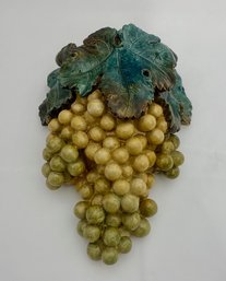 Majolica Green Grape Cluster Hanging Wall Pocket