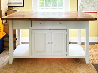 A Bespoke Kitchen Island And Cabinet Of Reclaimed Barn Wood By The Rustic Country Barn, New Milford, CT