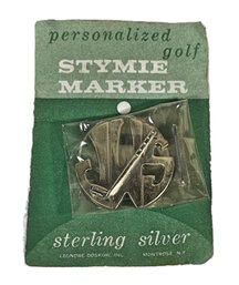 Sterling Silver Monogram Golfing Stymie Marker Leonore Doskow 'JWS'