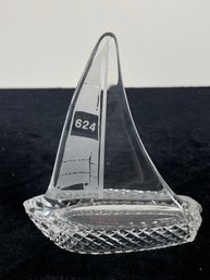 Galloway Irish Crystal Sailboat 624 Nautical Sculpture Paperweight