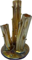 Steuben Gold Aurene Glass Triple Stump Thorn Vase