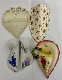 Lot Of 5 Ceramic And Porcelain Wall Pockets (5)