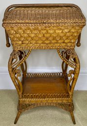 Lovely Fancy Antique Wicker Sewing Stand