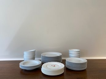 Crate & Barrel Mixed Group Of (42) Plates & Bowls Including Floral Printed