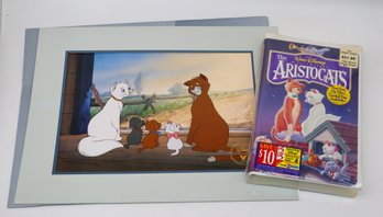 Disney's  The Aristocats Exclusive Commemorative Lithograph And VHS Tape Sealed