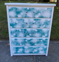 Vintage 5 Drawer Paint Decorated Dresser