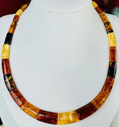 DESIGNER JAY KING GRADUATED AMBER NECKLACE STERLING MAGNETIC CLASP