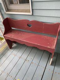 Large Red Porch Bench