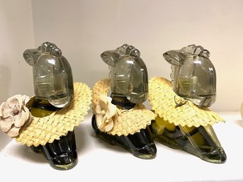 Trio Of Vintage Avon Sweet H---- Donkey Bottles