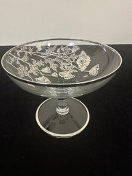 Vintage Flanders Sterling Overlay Poppies Compote