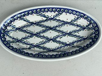 Handmade Polish Pottery Serving Platter