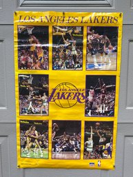 Vintage Los Angeles Lakers Basketball Color Poster. Lots Of Crinkles. Suitable For Framing.