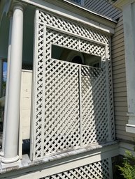 A Pair Of Wood Lattice Porch Enclosures - Privacy Screening