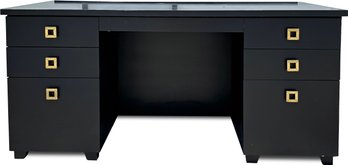 A Lacquered Beechwood Executive Desk By Williams-Sonoma