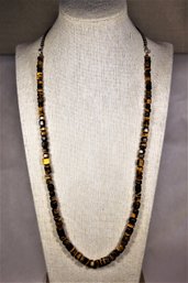 Contemporary Tiger's Eye Stone Beaded Necklace