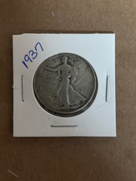 Beautiful 1937 Walking Liberty Silver Half Dollar 90 Silver Coin