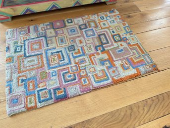 Multicolored Hooked Felt Rug