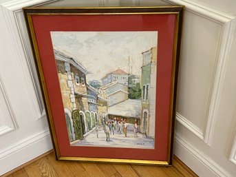 Framed Oil Painting Signed Menih V