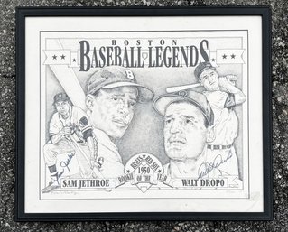 A Signed Lithograph 'Boston Baseball Legends' Original Signatures:  Armstrong, Dropo, Jethroe