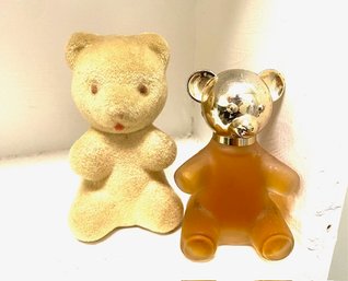 Pair Of Vintage Avon Collectable Teddy Bear Bottles