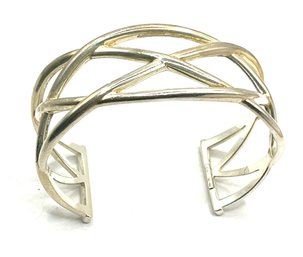 Vintage Italian T And Co. Sterling Silver Celtic Knot Cuff Bracelet