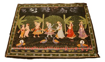 Hand Painted Indian Pichhwai  Radha Krishna  Painting On Cloth