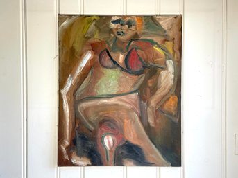 Woman In Red Bikini, Oil On Canvas