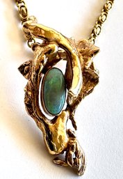 Bersani 14K Gold Pendant Necklace With Opal, Signed & Numbered