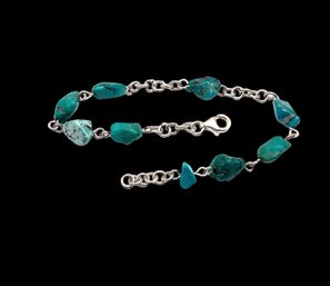 Vintage Sterling Silver And Turquoise Bracelet