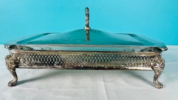 Vintage International Silver Silverplate Chafing Dish Warming Stand Buffet Server