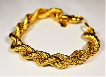 Milor Large Gilded Bronze Bronze Rope Turned Bracelet About 8 1/2' Long