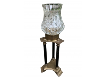 Tall Brass And Glass Candle Holder