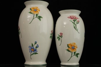 Lot Of 2 TIFFANY & CO. Ceramic Painted Vases