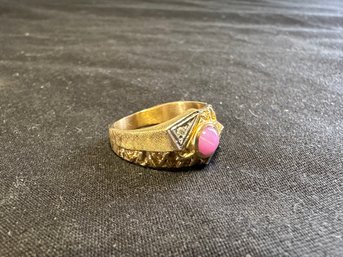 14k Gold Ruby Star Sapphire Ring Size 8, 7.2g