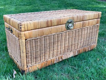 A Vintage Wicker Trunk