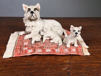 (2 Of 2) Fantastic Vintage Porcelain Scottie Dogs Sculpture - Illegible Signature - Very Very Well Done - WOW