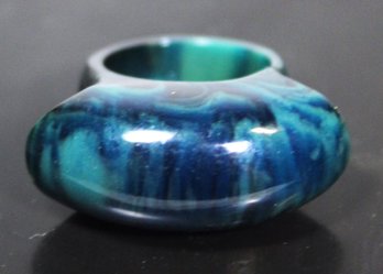 RARE Blue Bakelite Vintage Plastic Ring Size 6