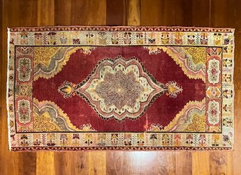 Vintage Turkish? Red Hand Knotted Wool Runner