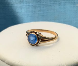 Vintage Sweet Blue Stone Ring BDA 18K ~ Size 6 ~