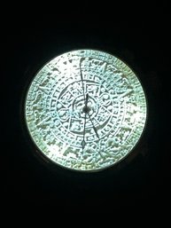 Fantastic Light Up Lithophane Dial Men's Watch- Mayan Calendar In High Relief