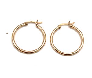 Sterling Silver Copper Color Hoop Earrings